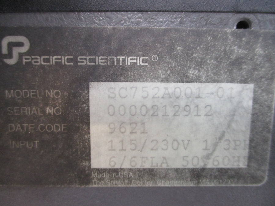 PACIFIC SCIENTIFIC SC752A001-01 115/230V 6/6A UNMP