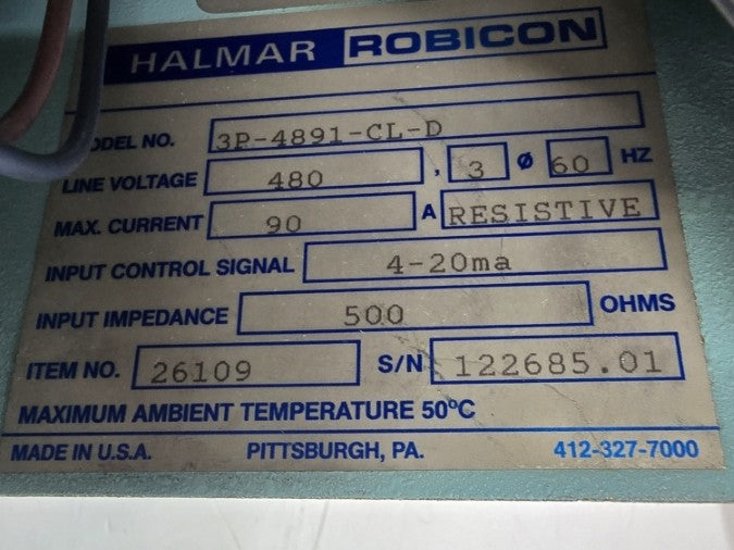 HALMAR ROBICON 3P-4891-CL-D 480V 90A UNMP