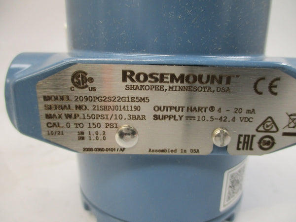 ROSEMOUNT 2090PG2S22G1E5M5 10.5-42.4VDC 150PSI NSMP