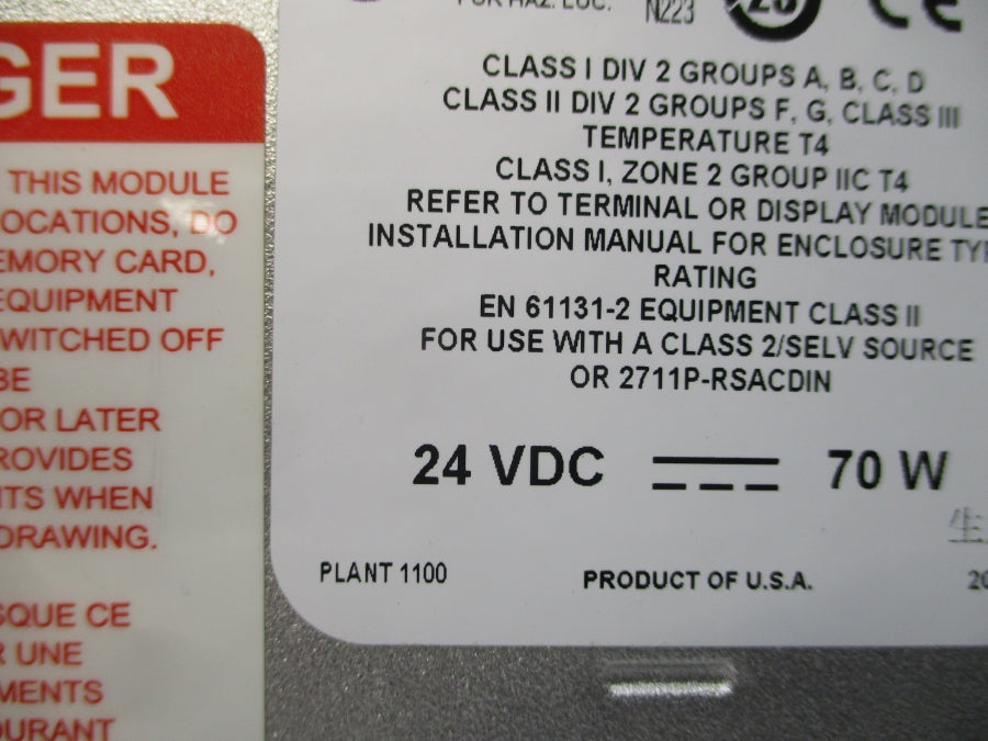 ALLEN BRADLEY 2711P-B7C4D1 SER. A 24VDC REMAN