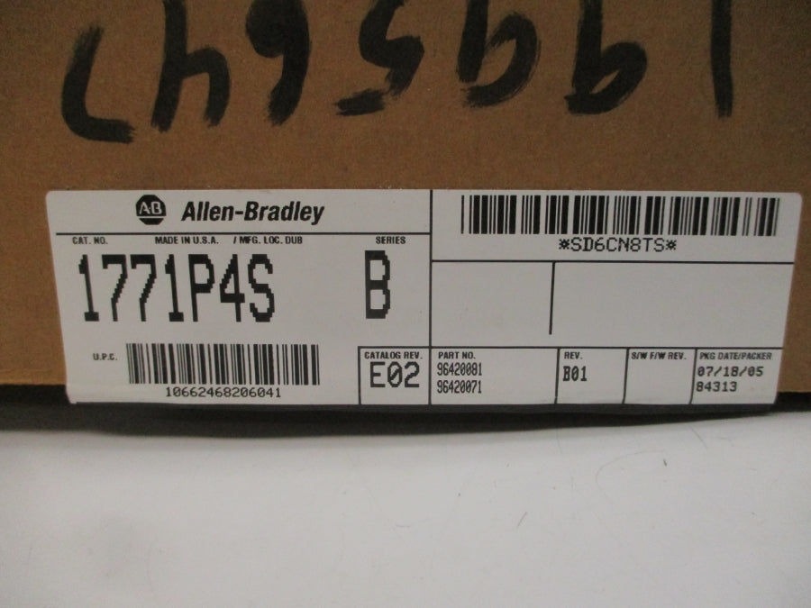 ALLEN BRADLEY 1771-P4S SER. B 120VAC 8.0A REV. E02 NSMP