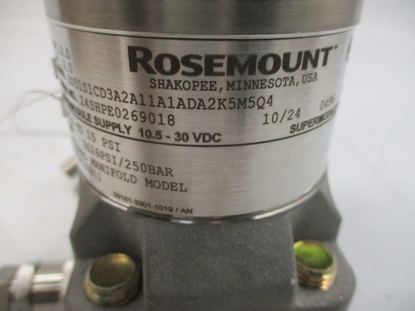 ROSEMOUNT 3051S1CD3A2A11A1ADA2K5M5Q4 10.5-30VDC 3626PSI NSMP
