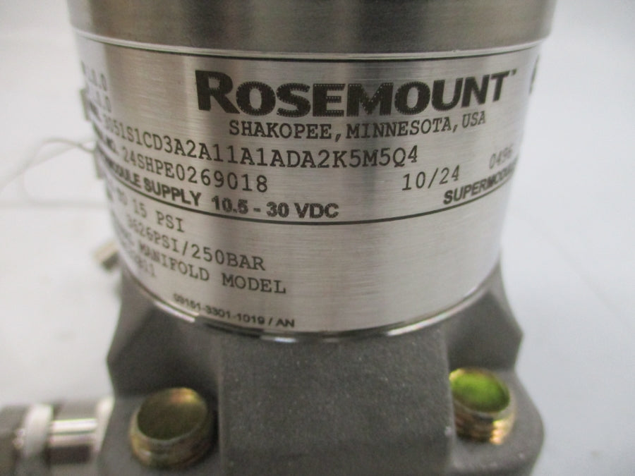 ROSEMOUNT 3051S1CD3A2A11A1ADA2K5M5Q4 10.5-30VDC 3626PSI NSMP