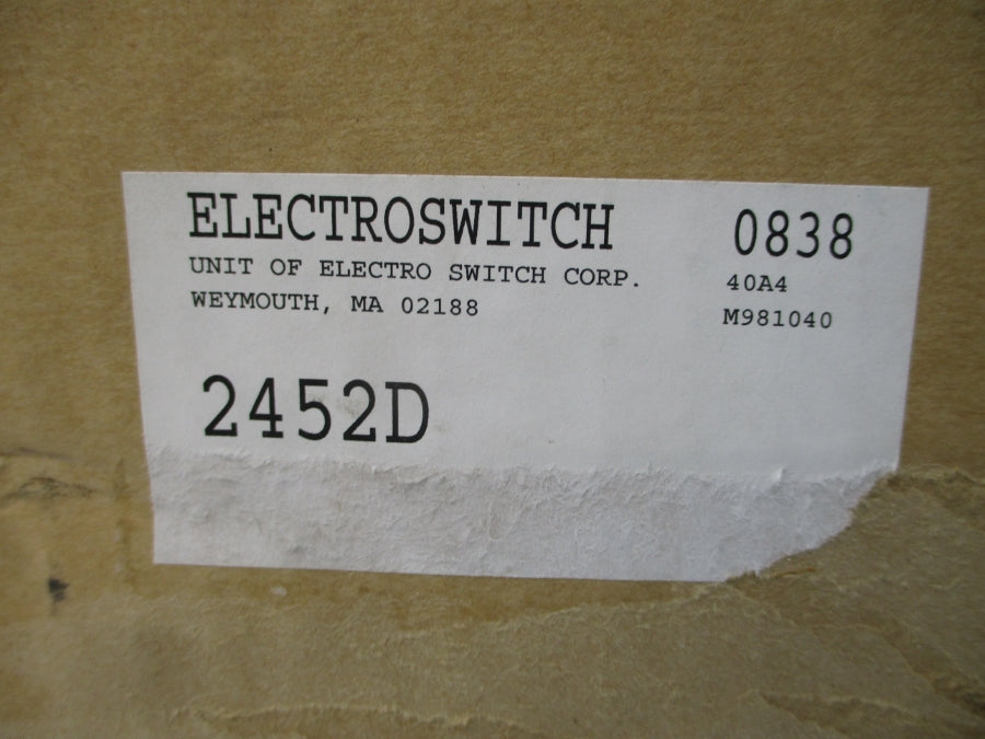 ELECTROSWITCH 2452D SER. 24 600VAC 20A NSMP