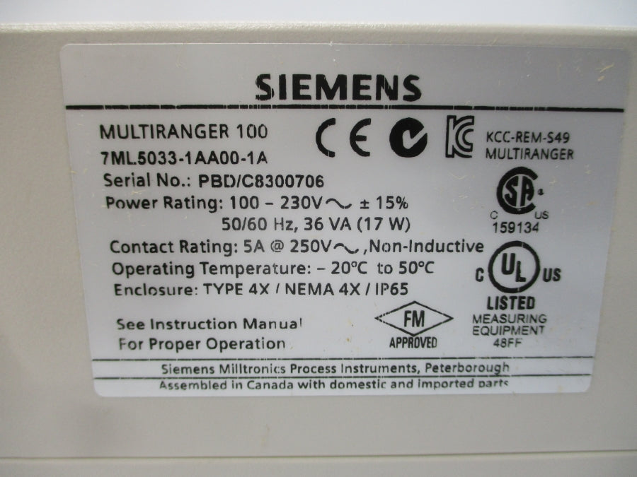 SIEMENS 7ML5033-1AA00-1A 100-230V 5A NSMP