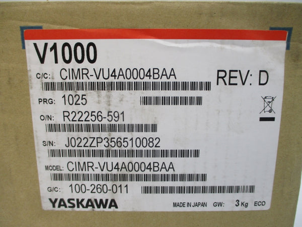 YASKAWA CIMR-VU4A0004BAA 380-480VAC 4.3/3.2A REV. D NSMP