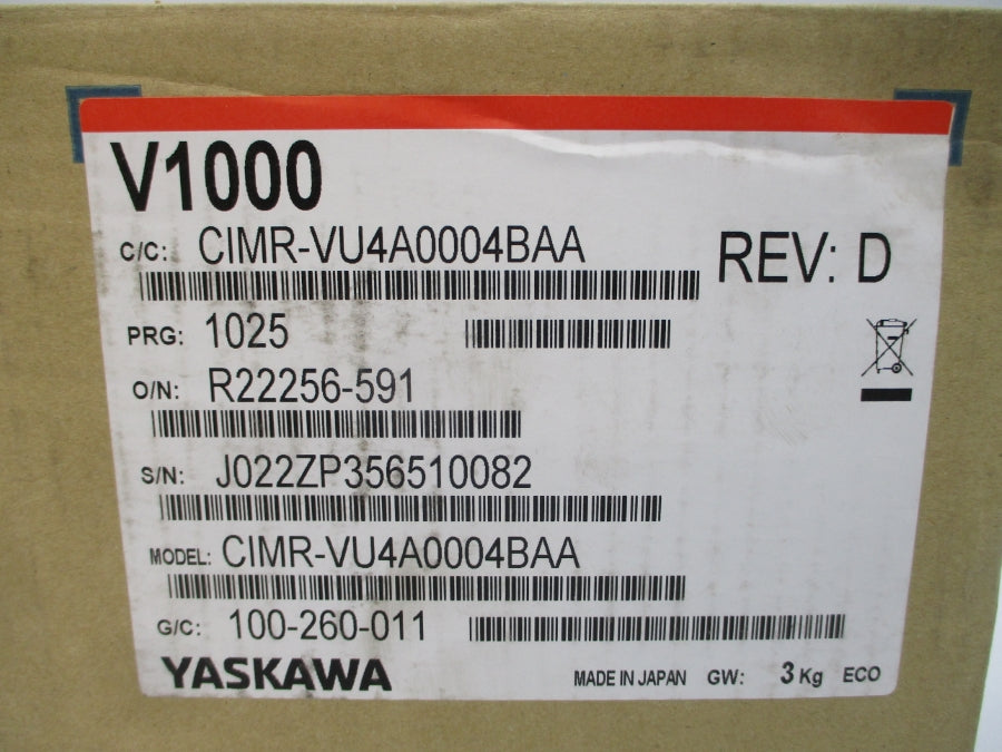 YASKAWA CIMR-VU4A0004BAA 380-480VAC 4.3/3.2A REV. D NSMP