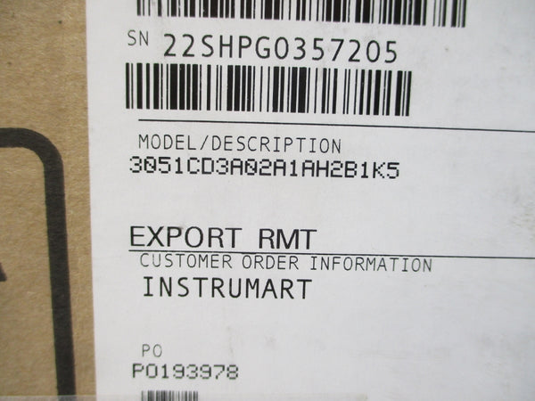 ROSEMOUNT 3051CD3A02A1AH2B1K5 10.5-30VDC 3626PSI NSMP