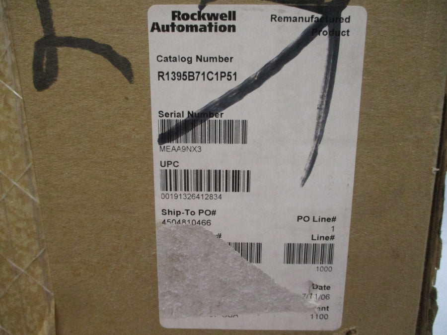 ALLEN BRADLEY 1395-B71-C1-P51 SER. B 380/415/460VAC 41.7A REMAN