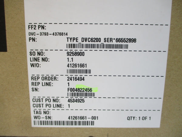 FISHER CONTROLS DVC6215 DVC-3793-4376814 30VDC NSMP