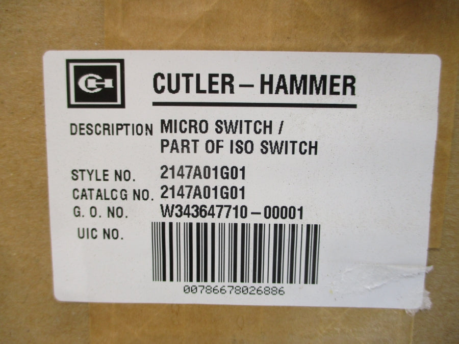 CUTLER HAMMER 2147A01G01 NSMP