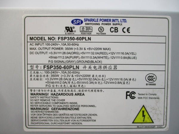 SPI FSP350-60PLN 100-240VAC 10A NSNP