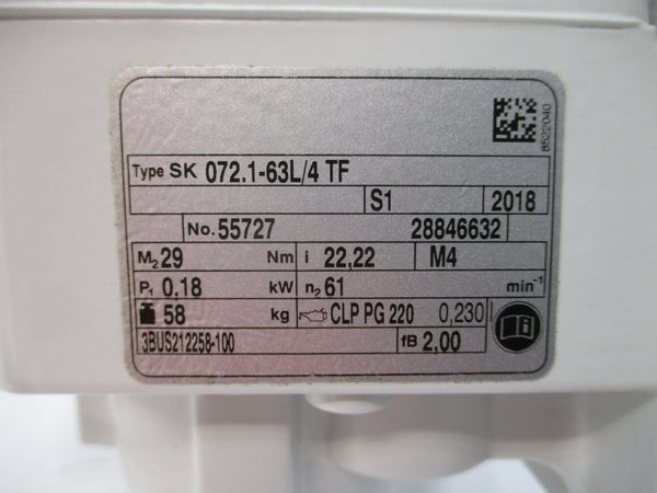 NORD SK072.1-63L/4TF 230/400-265/460V 1.13/0.65A NSNP