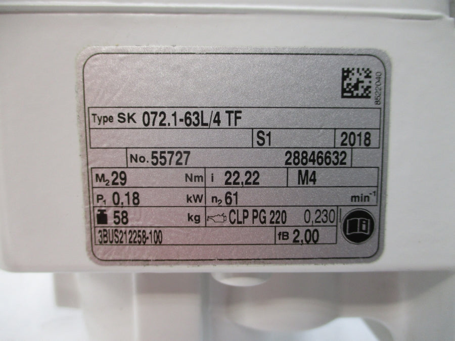 NORD SK072.1-63L/4TF 230/400-265/460V 1.13/0.65A NSNP