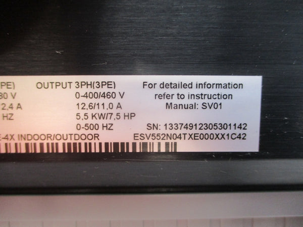 LENZE ESV552N04TXE 13374912 400/480V 14.2/12.4A UNMP