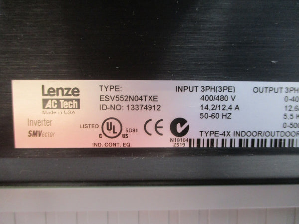 LENZE ESV552N04TXE 13374912 400/480V 14.2/12.4A UNMP
