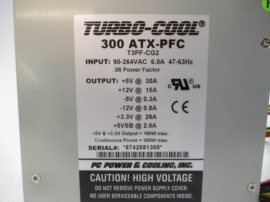 PC POWER & COOLING 300ATX-PFC T3PF-CG2 90-264VAC 6.0A NSNP