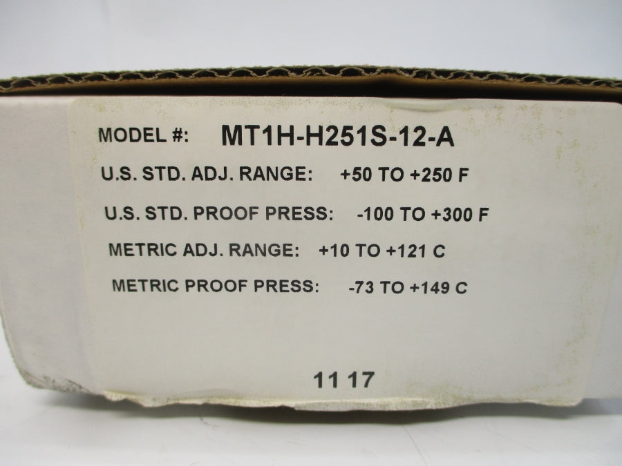 BARKSDALE MT1H-H251S-12-A 600VAC 10A 50-250'F NSMP