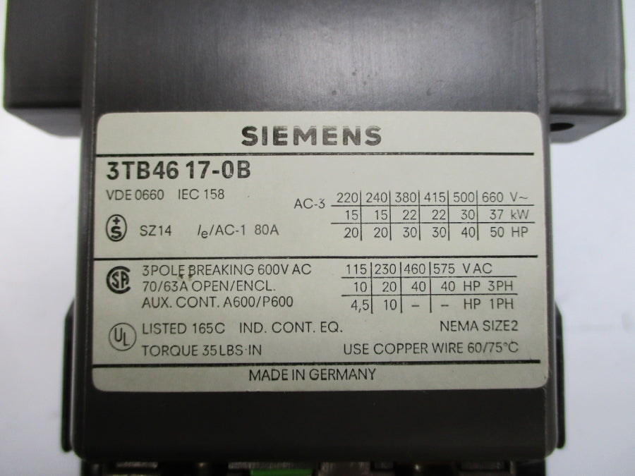 SIEMENS 3TB4617-0B 24VDC 80A NSNP