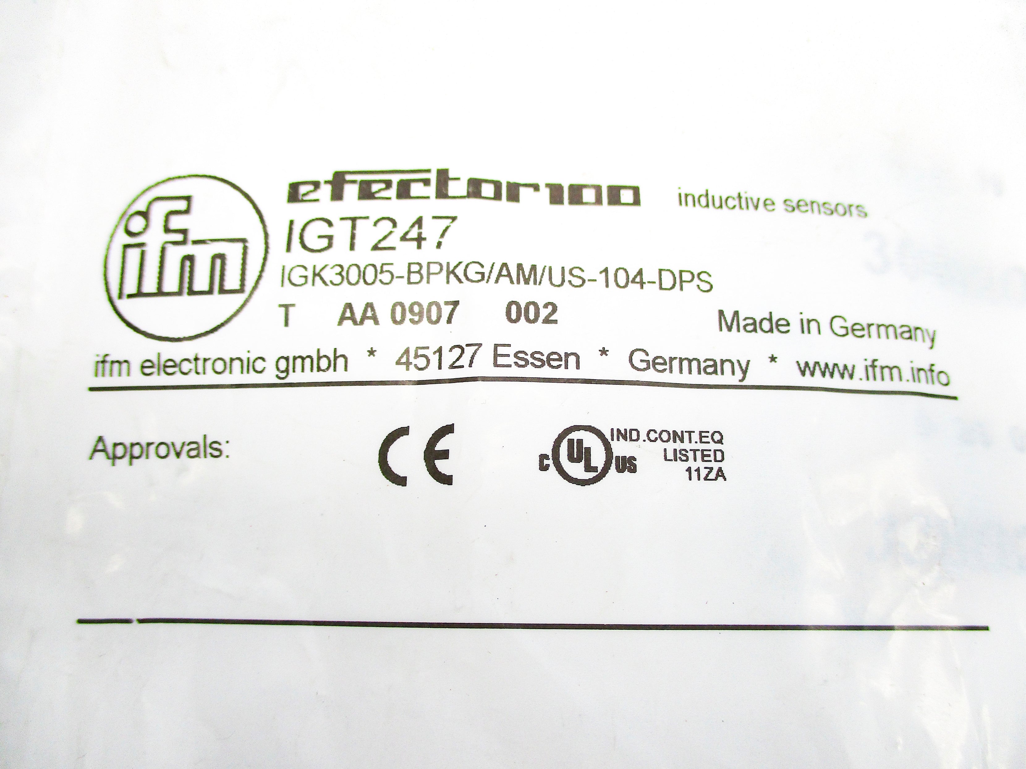 IFM EFECTOR IGK3005-BPKG/AM/US-104-DPS IGT247 10-36VDC NSMP