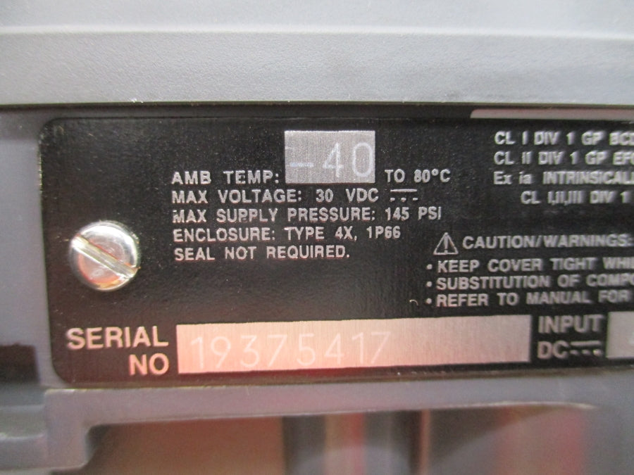 FISHER DVC6010 30VDC 145PSI NSNP