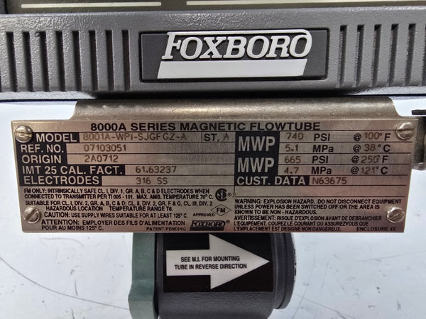 FOXBORO 8001A-WPI-SJGFGZ-A 100/240VAC 740PSI NSNP