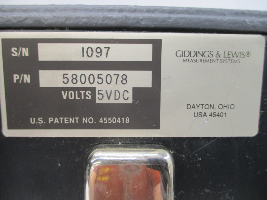 GIDDINGS & LEWIS 58005078 5VDC UNMP