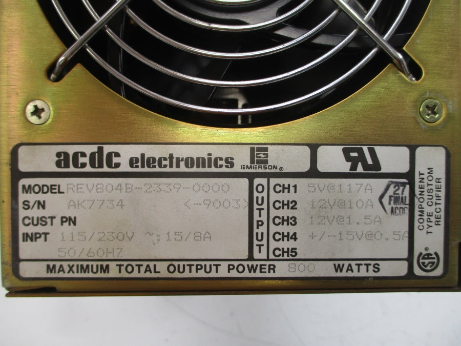ACDC ELECTRONICS REV804B-2339-0000 115/230V 15/8A UNMP