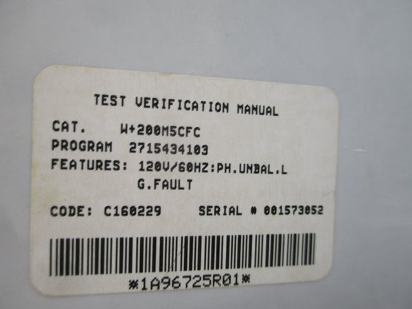 EATON W+200M5CFC 1A96725R01 120V 270A NSNP