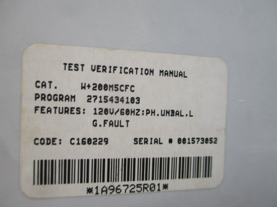 EATON W+200M5CFC 1A96725R01 120V 270A NSNP