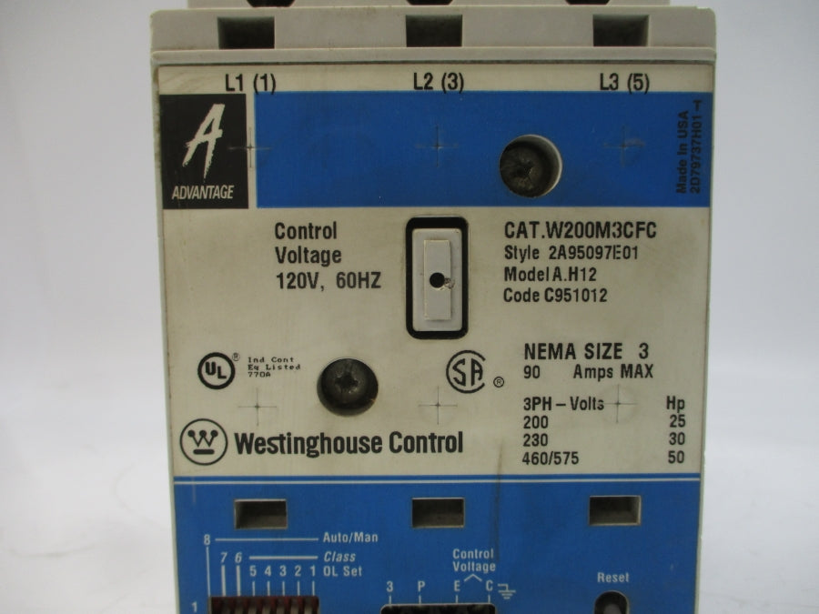 WESTINGHOUSE W200M3CFC 2A95097E01 120V 90A NSNP