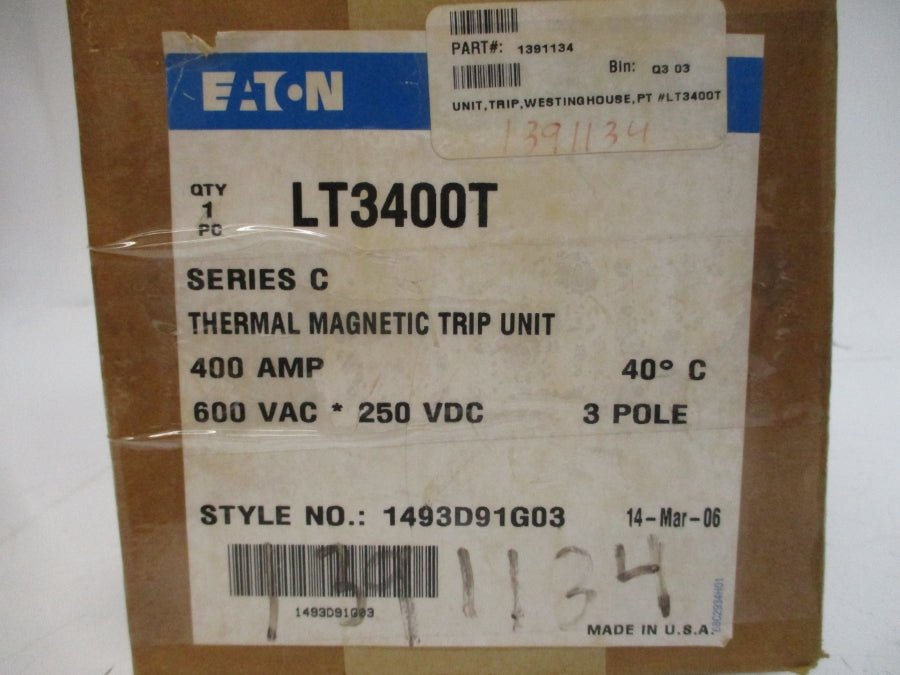 EATON LT3400T 1493D91G03 SER. C 600VAC 400A NSMP