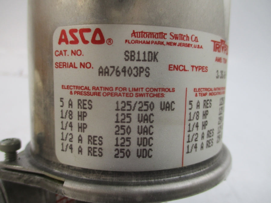 ASCO SB11DK 125/250VAC 5A 60PSI NSMP