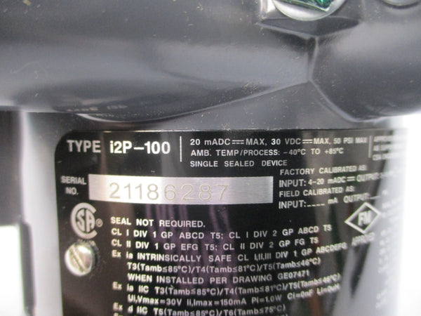 FISHER I2P-100 30VDC 6-30PSI NSNP