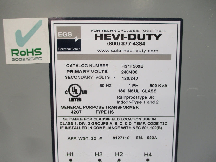 HEVI-DUTY HS1F500B 240/480V NSMP