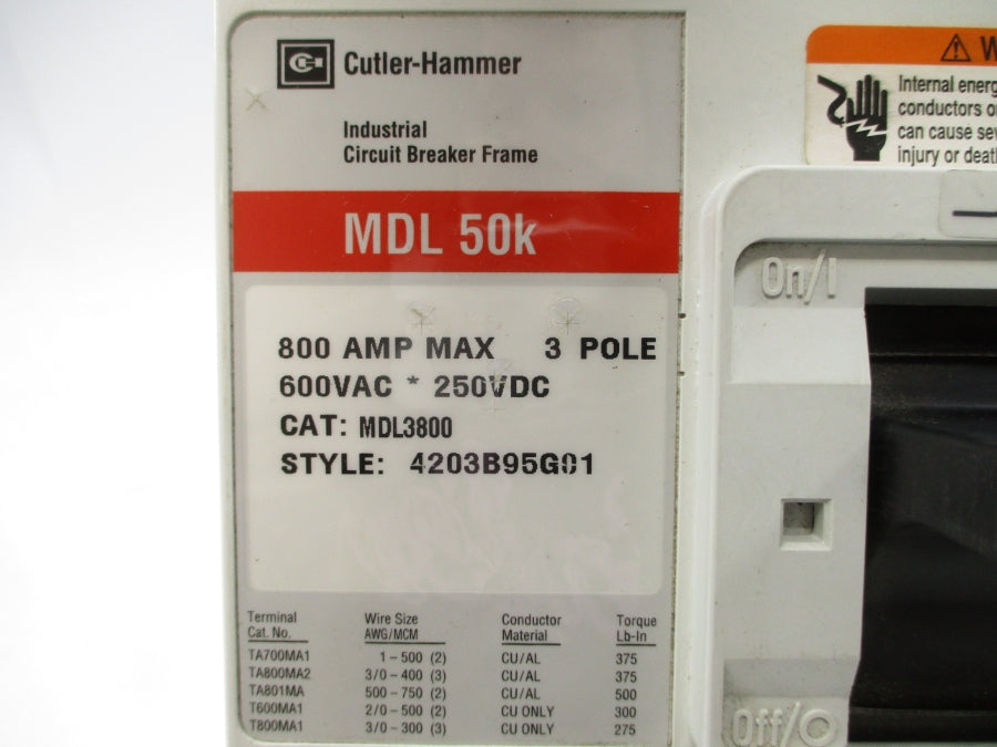 CUTLER HAMMER MDL3800 MT3800T  600VAC 800A NSNP