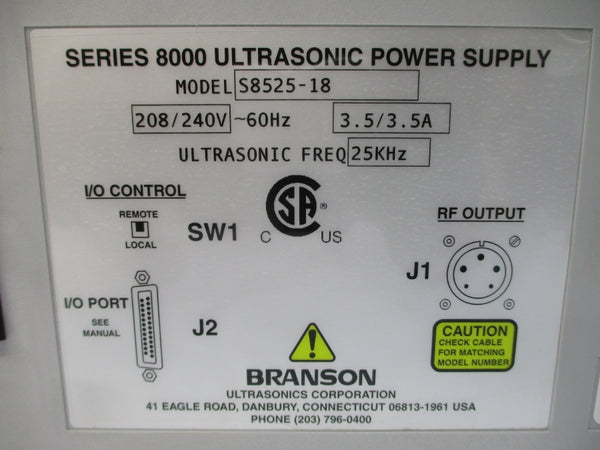 BRANSON S8525-18 208/240V 3.5A NSNP