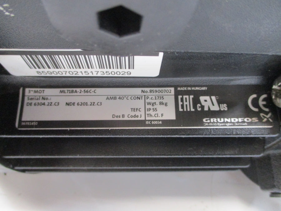 GRUNDFOS SPK1-15/15A-WB-A-AUUV A3AAQ4575P1180700005 208-230/460V 2.40-2.30/1.20A NSNP