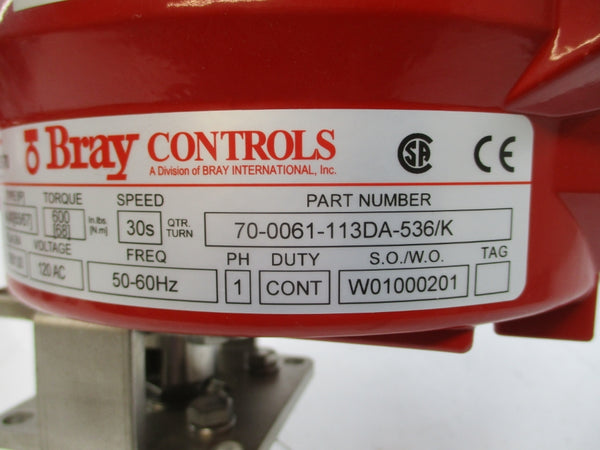 BRAY CONTROLS 70-0061-113DA-536/K SER. 70 120VAC 0.80/1.00A 1-1/2" NSNP
