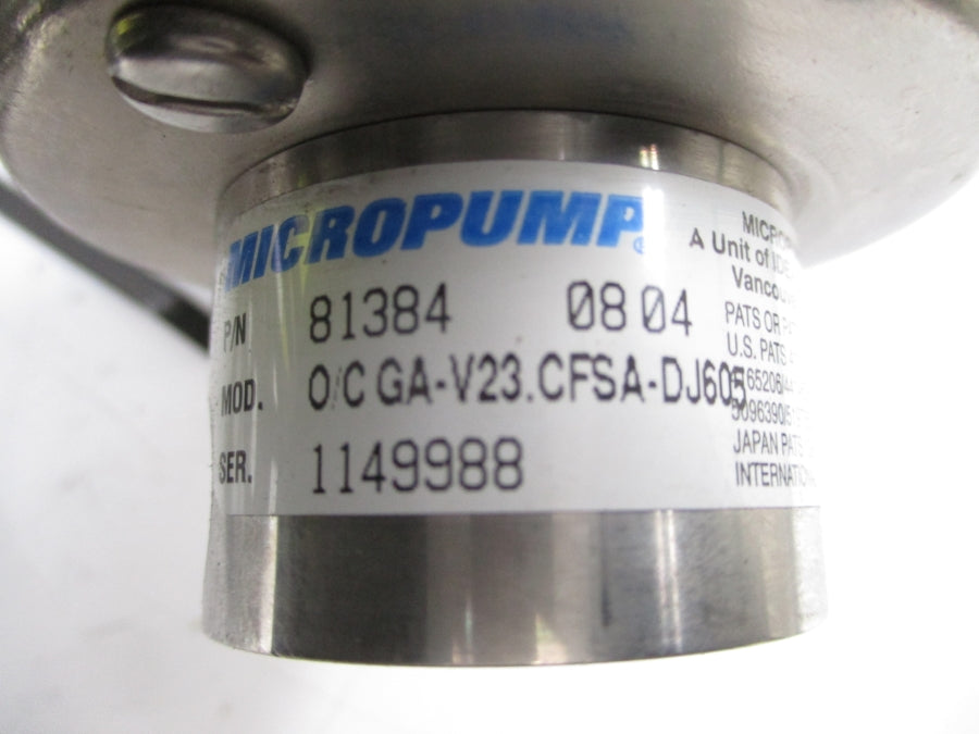 MICROPUMP 81384 O/CGA-V23.CFSA-DJ605 115V 1.9/1.6A NSNP