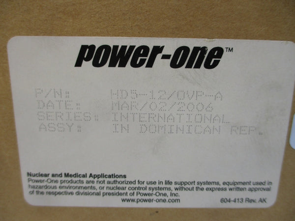 POWER-ONE HD5-12/OVP-A 230/240VAC 2/1A NSMP