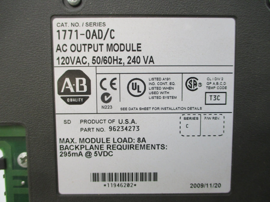 ALLEN BRADLEY 1771-OAD SER. C 120VAC 8A NSMP