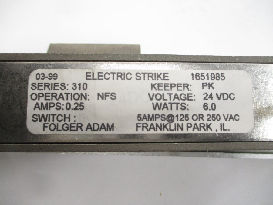 FOLGER ADAM SECURITY 310-4 24VDC 0.25A NSMP