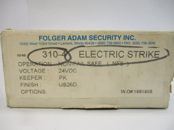FOLGER ADAM SECURITY 310-4 24VDC 0.25A NSMP