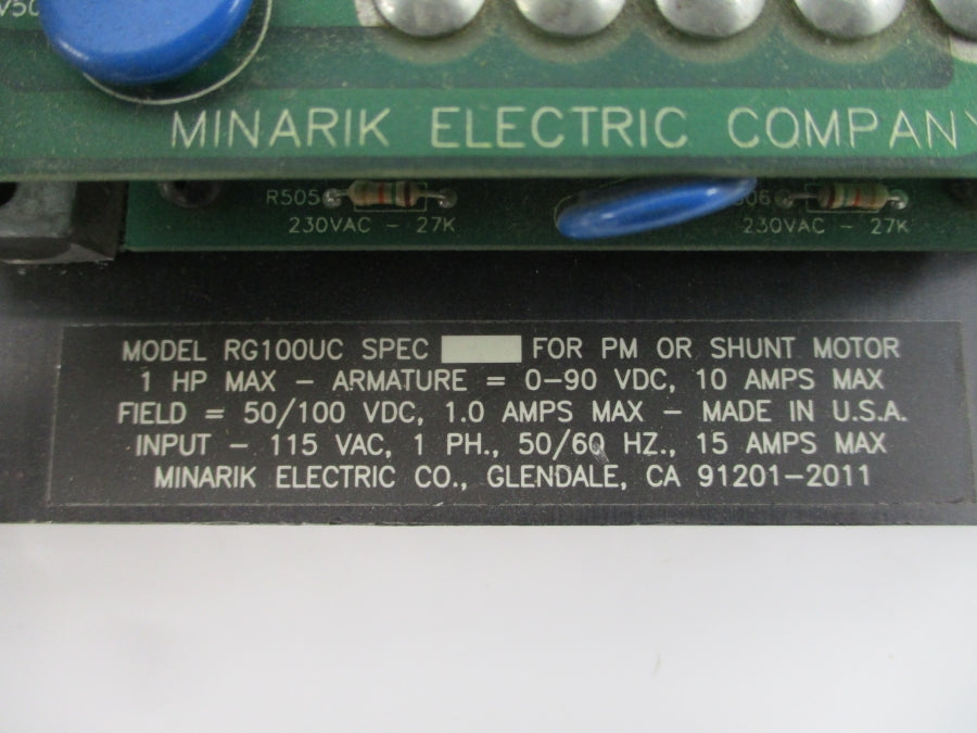 MINARIK ELECTRIC RG100UC 115VAC 15A UNMP