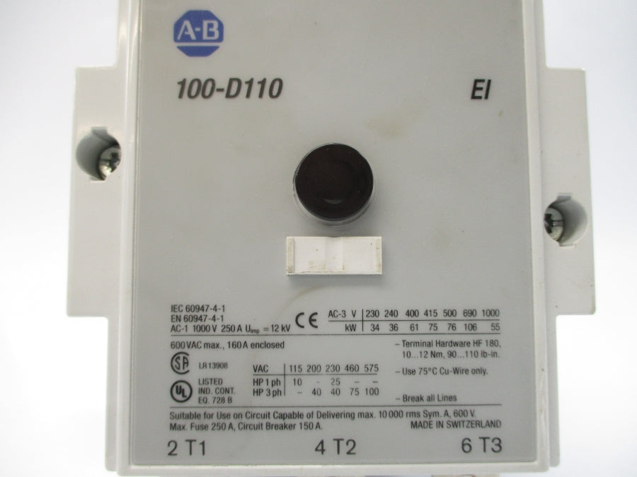 ALLEN BRADLEY 100-D110 SER. A 110-130V 160A UNMP