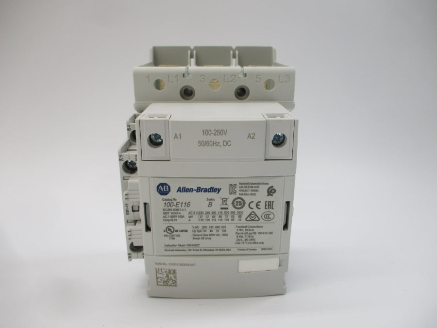 ALLEN BRADLEY 100-E116KD11 SER. B 100-250V 160A (BR/WH) NSMP