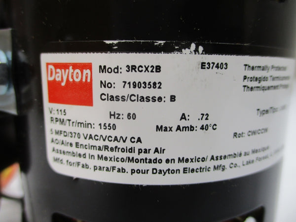 DAYTON 3RCX2B 115V .72A NSMP