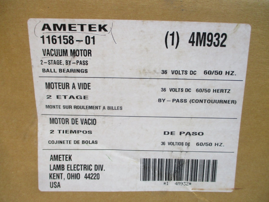 AMETEK 116158-01 36VDC NSMP