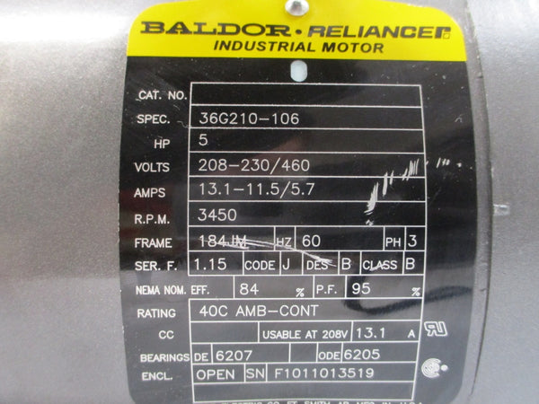 BALDOR 36G210-106 208-230/460V 13.1-11.5/5.7A NSNP